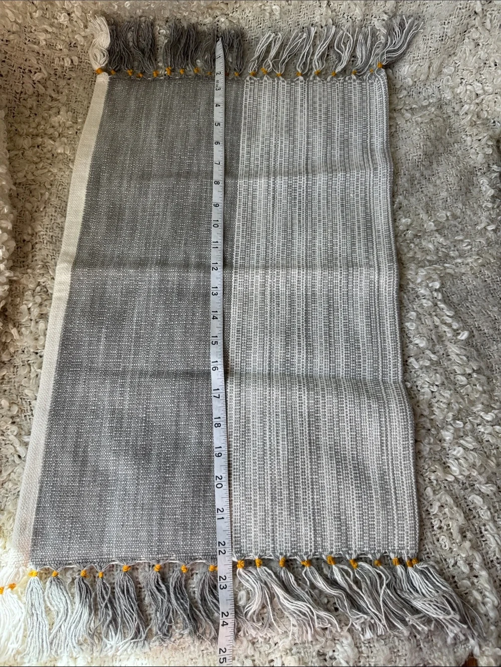 Carol & Frank NWT Set of 2 Placemats 100% Cotton Yellow and Grey